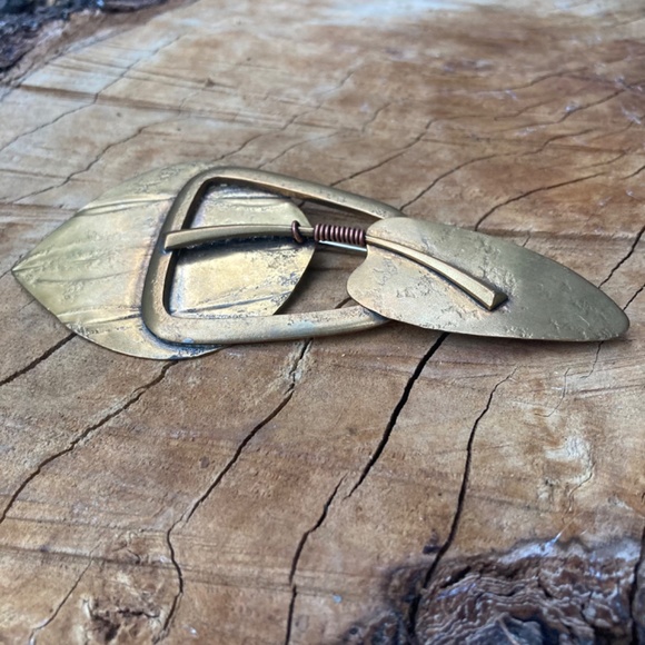 Vintage Marjorie Baer SF Brass Copper Mixed Metal Modernist Artisan Brutalist - Picture 7 of 10